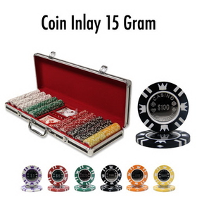Brybelly 500 Ct - Pre-Packaged - Coin Inlay 15 G - Black Aluminum