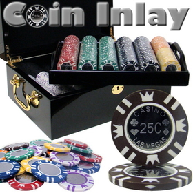 Brybelly 500 Ct Mahogany Set Pre-Packaged - Coin Inlay 15 Gram Chips