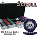 Brybelly 300 Ct Standard Breakout Scroll Poker Chip Set Aluminum Case