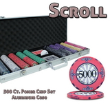 Brybelly 500 Ct Standard Breakout Scroll Chip Set - Aluminum Case