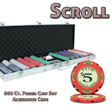 Brybelly 600 Ct Standard Breakout Scroll Chip Set - Aluminum Case