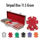 Brybelly 500 Ct - Pre-Packaged - Striped Dice 11.5 G - Black Aluminum