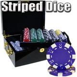 Brybelly 500 Ct - Pre-Packaged - Striped Dice 11.5 G - Black Mahogany