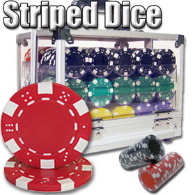 Brybelly 600 Ct - Pre-Packaged - Striped Dice 11.5 G - Acrylic