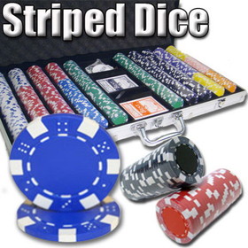 Brybelly 750 Ct - Pre-Packaged - Striped Dice 11.5 G - Aluminum