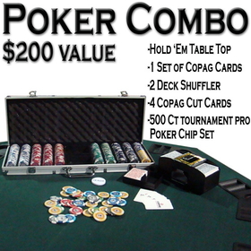 Brybelly Texas Hold 'Em Poker Combo Pack w/ Table Top