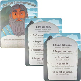 Brybelly Moses &amp; The Ten Commandments Bible Posters, 3-pack