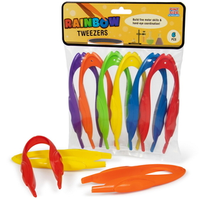 Brybelly Rainbow Tweezers, 6-pack