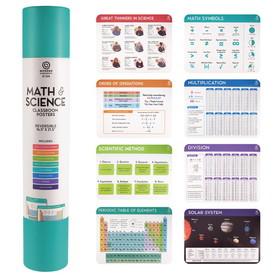 Brybelly Reversible Math &amp; Science Posters, 8-pack