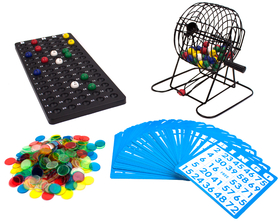 Brybelly Deluxe 6" Bingo Game w/Colored Balls, 300 Chips and 50 Cards