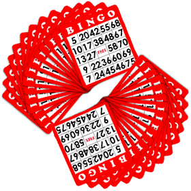 Brybelly 100 Pack of Red Bingo Cards