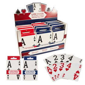 Brybelly Low-vision Mega Index Playing Cards, 12 Decks (Red/Blue Mixed)