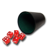 Brybelly 5 Red 16mm Dice with Plastic Cup