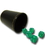 Brybelly 5 Green 16mm Dice with Synthetic Leather Cup