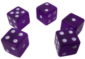 Brybelly 5 Purple Dice - 19 mm