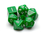 Brybelly 7 Die Polyhedral Dice Set in Velvet Pouch- Opaque Green