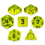 Brybelly 7 Die Polyhedral Set in Velvet Pouch, Boiled Bile