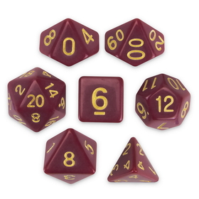 Brybelly Set of 7 Polyhedral Dice, Crimson Queen