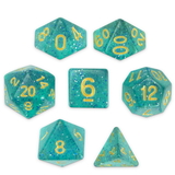 Brybelly Set of 7 Polyhedral Dice, Celestial Sea