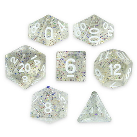 Brybelly Set of 7 Polyhedral Dice, Sparkle Vomit