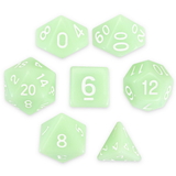 Brybelly Set of 7 Polyhedral Dice, Ghost Jade