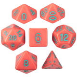 Brybelly Set of 7 Dice - Poisoned Apple - Solid Red with Green Paint
