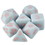 Brybelly Set of 7 Dice - Winter's Dawn - Solid Blue with Pink Paint