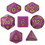 Brybelly Set of 7 Dice - Poxbringer - Solid Purple with Green Paint