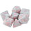 Brybelly Set of 7 Dice - Fairy Quartz - Pearlized Gray with Pink Paint