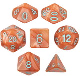 Brybelly Set of 7 Dice - Precursor's Legacy - Pearlized Copper with Green Paint
