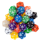 Brybelly 25 Pack of Random D20 Polyhedral Dice in Multiple Colors