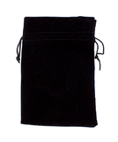 Brybelly Large 7in x 5in Plain Black Velour Pouch With Drawstring