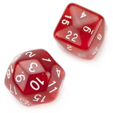 Brybelly Set of 24 and 30 Sided Translucent Red Polyhedral Dice