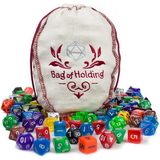 Brybelly Bag of Holding: 140 Polyhedral Dice in 20 Complete Sets