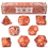 Brybelly Set of 8 Sunburst Orange Precision Aluminum Polyhedrals