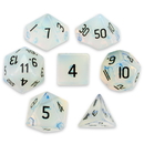 Brybelly Set of 7 Handmade Stone Polyhedral Dice, Opalite