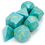 Brybelly Set of 7 Handmade Stone Polyhedral Dice, Turquoise