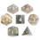 Brybelly Set of 7 Handmade Stone Polyhedral Dice, Gray Agate