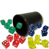 Brybelly Synthetic Leather Dice Cup with 20 Colored Dice