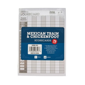 Brybelly Mexican Train &amp; Chickenfoot Dominoes Scorecards, 75-pack