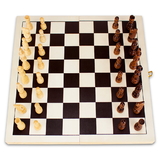 Brybelly 14in Natural Wooden Folding Chess Game with Staunton Pieces