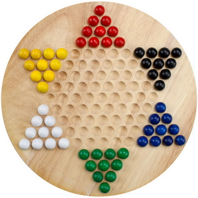 Brybelly All Natural Wood Chinese Checkers with Wooden Marbles