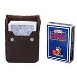 Brybelly Blue Modiano Texas, Poker-Jumbo Cards w/ Leather Case
