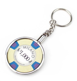 Brybelly Chrome Plated Poker Chip Holder Key Chain