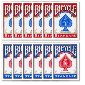 Brybelly 12 Bicycle Poker Size Standard Index - Red/Blue