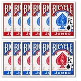 Brybelly 12 Bicycle Poker Size Jumbo Index -Red/Blue