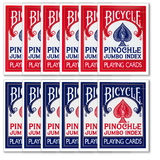 Brybelly 12 Decks of Bicycle Pinochle Jumbo Red & Blue