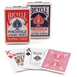 Brybelly Bicycle Pinochle, Jumbo Index, 12 Decks Red/Blue