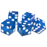 Brybelly (5) New Blue 19mm Grd A Precision Dice w/Matching Serial #s