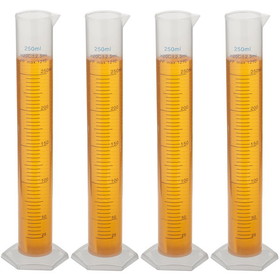 Brybelly 4-pack Plastic Graduated Cylinders, 250mL